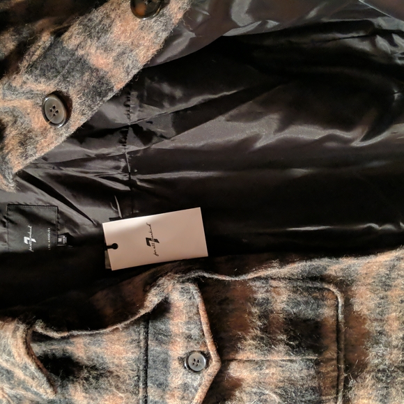 7 For All Mankind Brushed Plaid long shacket - Picture 9 of 9